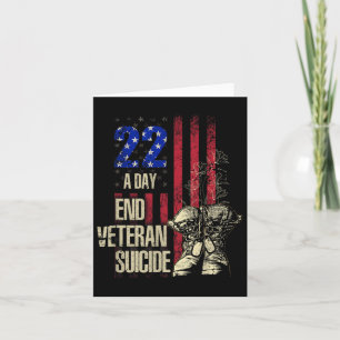 Ende Veteran Suizid Bewusstsein 22 A Day Patriotic Karte