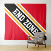 ENDE ZONE Bright Sporty Red Black Slant Streifen Wandteppich (Beispiel (Horizontal))