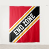 ENDE ZONE Bright Sporty Red Black Slant Streifen Wandteppich (Vorderseite)