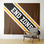 ENDE ZONE Fett Athletic Brown Black Racing Streife Wandteppich (Beispiel (Horizontal))
