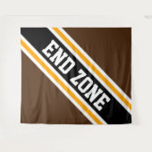 ENDE ZONE Fett Athletic Brown Black Racing Streife Wandteppich (Vorderseite (Horizontal))