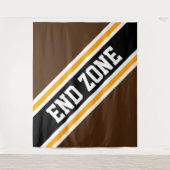 ENDE ZONE Fett Athletic Brown Black Racing Streife Wandteppich (Vorderseite)