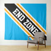 ENDE ZONE Fett Bright Sky Blue Black Slant Streife Wandteppich (Beispiel (Horizontal))