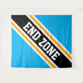 ENDE ZONE Fett Bright Sky Blue Black Slant Streife Wandteppich (Vorderseite (Horizontal))