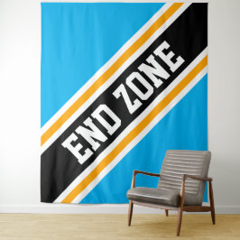ENDE ZONE Fett Bright Sky Blue Black Slant Streife Wandteppich
