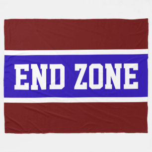 ENDE ZONE Fett tiefe rote, helle blaue Streifen Fleecedecke