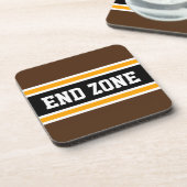 ENDE ZONE Fun Braungelbe schwarze Streifen Getränkeuntersetzer (Linke Seite)