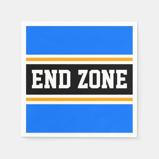 ENDE ZONE Fun Bright Blue Black Yellow Stripes Serviette (Vorderseite)
