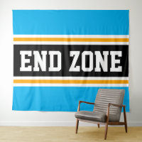 ENDE ZONE Fun Bright Sky Blue Black Yellow Stripes
