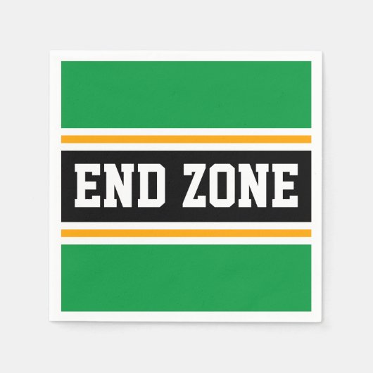 ENDE ZONE Fun Hellgrüne, schwarz-gelbe Streifen Serviette (Vorderseite)