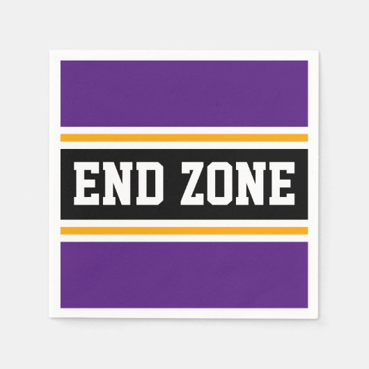 ENDE ZONE Fun Royal Puprle Black Yellow Stripes Serviette (Vorderseite)