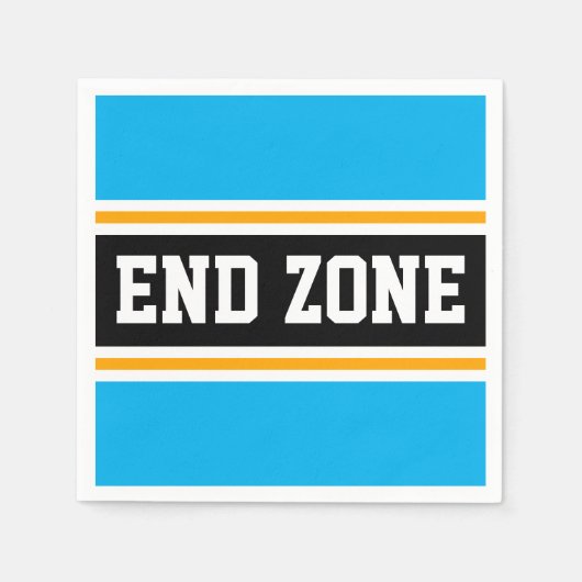 ENDE ZONE Fun Sky Blue Black Yellow Racing Streife Serviette (Vorderseite)