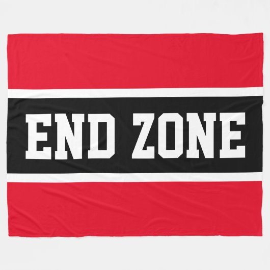 ENDE ZONE Helle Red Schwarz-weiß Athletic Stripes Fleecedecke (Vorderseite (Horizontal))