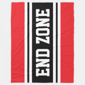 ENDE ZONE Helle Red Schwarz-weiß Football Strips Fleecedecke (Vorderseite)