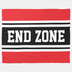 ENDE ZONE Helle Red Schwarz-weiß Football Strips Fleecedecke