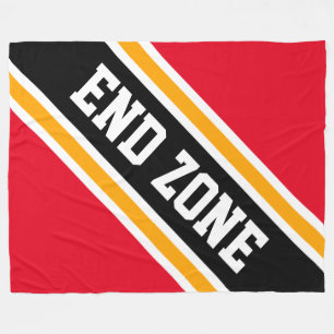 ENDE ZONE Hellrotes Gelbes schwarzes Baskenfeld St Fleecedecke