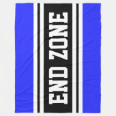 ENDE ZONE Royal Blue Schwarz-weiß Football Strips Fleecedecke (Vorderseite)