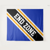 ENDE ZONE Royal Blue Yellow Black Slant Streifen Wandteppich (Vorderseite (Horizontal))