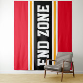 ENDE ZONE Sporty Bright Red Black Yellow Strips Wandteppich (Beispiel)