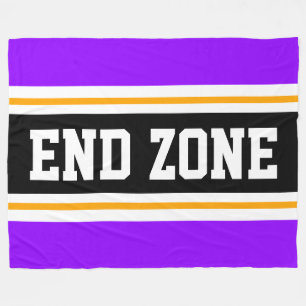ENDE ZONE Tropische Lila Black Football Streifen Fleecedecke