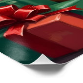 Endearing Basset Hound Dog with Christmas Wreath Poster (Ecke)