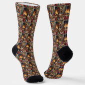 Endearing Basset Hound Dog with Christmas Wreath Socken (Gewinkelt)