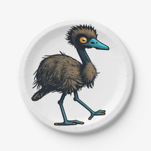 Endearing Emu Pappteller (Vorderseite)