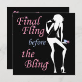 Endflug vor dem Bling Einladung (Vorne/Hinten)