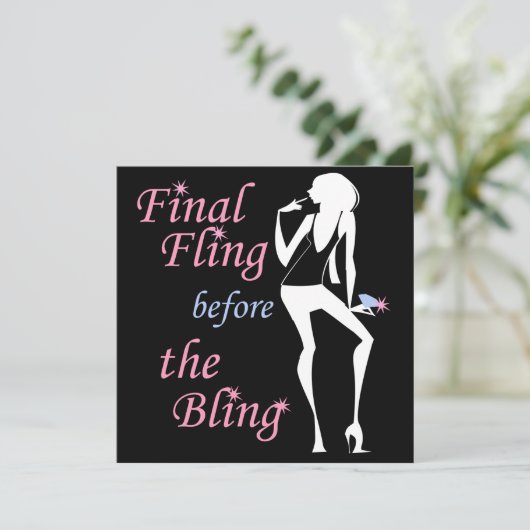 Endflug vor dem Bling Einladung (Stehend Vorderseite)