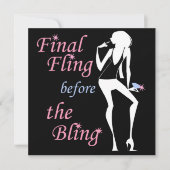 Endflug vor dem Bling Einladung (Vorderseite)