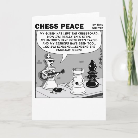 Endgame Blues Schess Peace Cartoon Karte (Vorderseite)