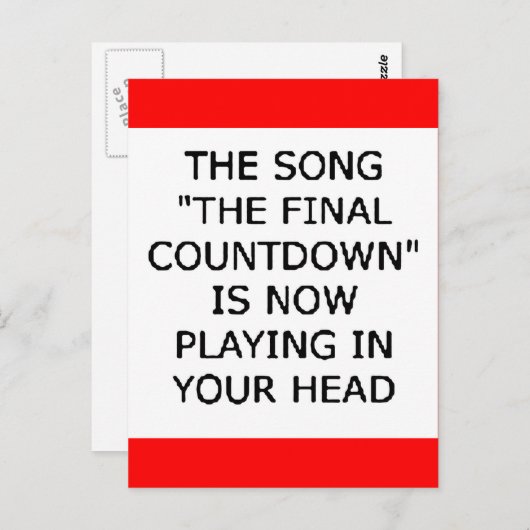 Endgültige Countdown für das Lied jetzt im Kopf Postkarte (Vorne/Hinten)