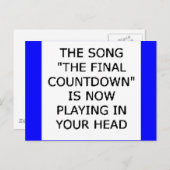 Endgültige Countdown für das Lied jetzt im Kopf Postkarte (Vorne/Hinten)