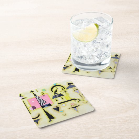 Endgültige Rosy, Wassily Kandinsky Rechteckiger Pappuntersetzer (Vor Ort)