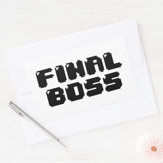 ENDGÜLTIGES BOSS RECHTECKIGER AUFKLEBER (Umschlag)
