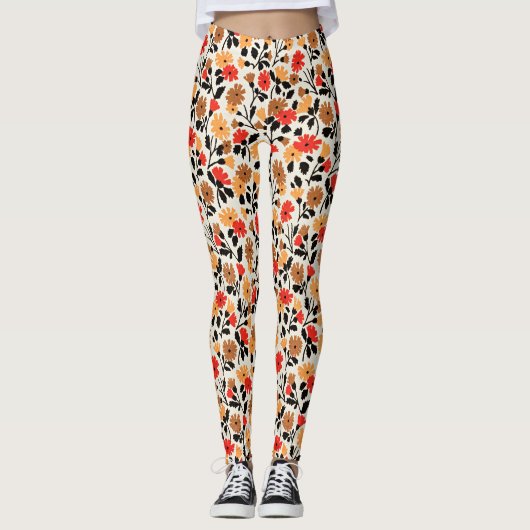 Endleaves of Art floral pattern Leggings (Vorderseite)
