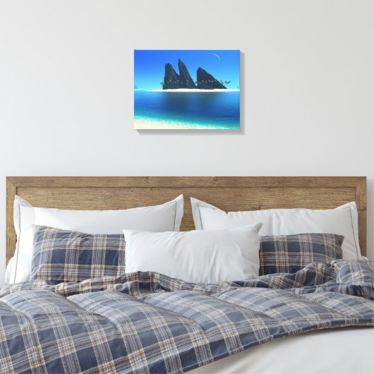 Endless Blue (Original) Wrapped Canvas Leinwanddruck (Insitu (Schlafzimmer))