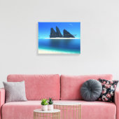 Endless Blue (Original) Wrapped Canvas Leinwanddruck (Insitu (Wohnzimmer))