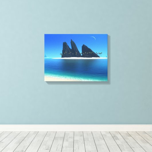 Endless Blue (Original) Wrapped Canvas Leinwanddruck (Insitu (Holzboden))