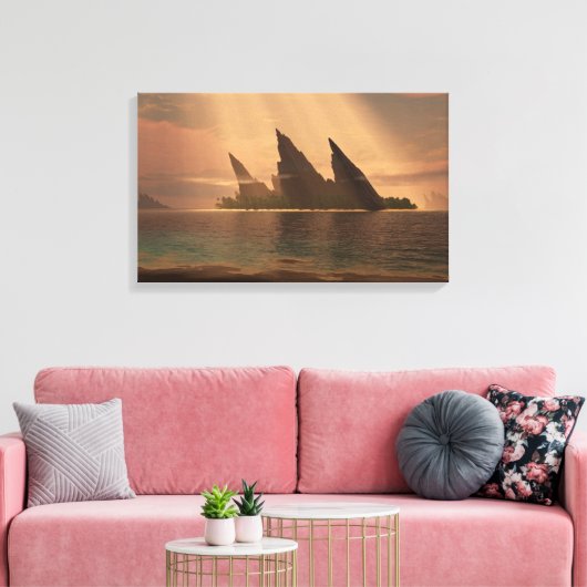 Endless Blue (Sunbeam) Leinwanddruck (Insitu (Wohnzimmer))