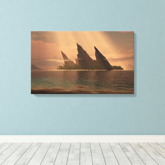 Endless Blue (Sunbeam) Leinwanddruck (Insitu (Holzboden))