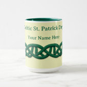 Endless Celtic Knot Seamless Dark Green Tasse (Zentrum)