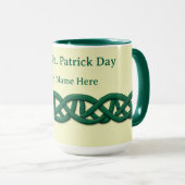 Endless Celtic Knot Seamless Dark Green Tasse (VorderseiteRechts)