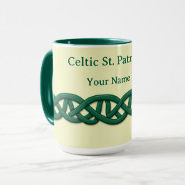 Endless Celtic Knot Seamless Dark Green Tasse