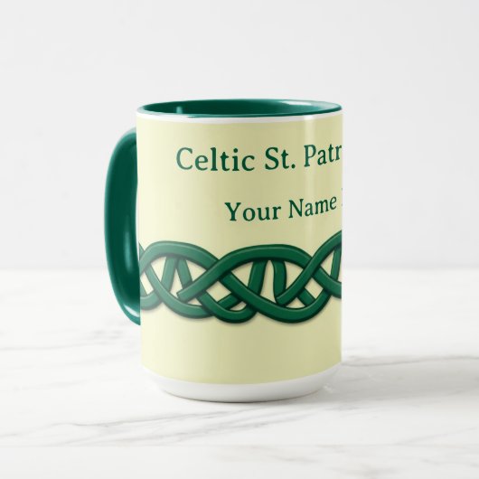 Endless Celtic Knot Seamless Dark Green Tasse (Vorderseite Links)