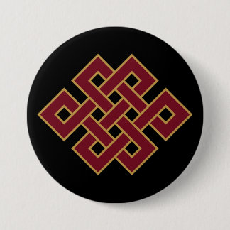 Endless Knot Buddhist Auspicious Symbol Button