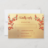 Endless Knot Cream Tibetisch Hochzeit RSVP Karte (Vorderseite)