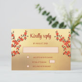 Endless Knot Cream Tibetisch Hochzeit RSVP Karte (Stehend Vorderseite)