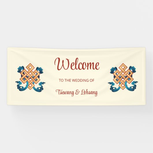 endless Knot tibetisch Wedding Banner (Horizontal)
