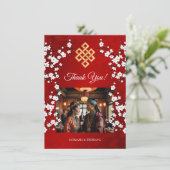 endless Knot tibetisch Wedding Dankeskarte (Stehend Vorderseite)